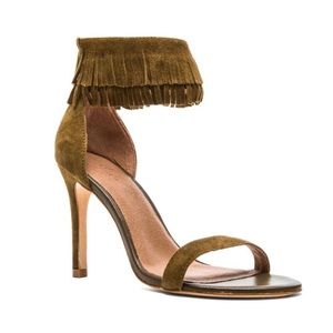 Joie Alex fringe leather heeled sandals 38 1/2